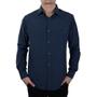 Imagem de Camisa Social Masculina Ogochi ML Slim Azul Mescla - 0015