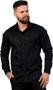 Imagem de Camisa Social Volar Manga Longa Slim Fit Lisa Acetinado Xadrez Masculina Festa Casamento Algodão