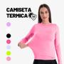 Imagem de Camisa Térmica Feminina Manga Longa Proteção Uv Blusa Segunda Pele  Malha Fria pra Praia e Treinos