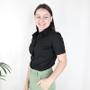 Imagem de Camisa Tricoline Social Preta Verão Manga curta Feminino Adulto 22a - FANLIZ