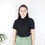 Imagem de Camisa Tricoline Social Preta Verão Manga curta Feminino Adulto 22a - FANLIZ