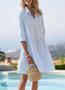 Imagem de Camisa, vestido, chouyatou, listrado, com botões, azul, XL