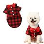 Camisa xadrez c/ gravata roupa pet cachorro gato vermelha - DOG E CO Imagem de Camisa xadrez c/ gravata roupa pet cachorro gato vermelha