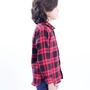 Imagem de Camisa Xadrez Flanelada Infantil Vermelho e Preto com lenço e retalhos