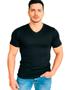 Imagem de Camiseta à prova de suor Seca Tee com decote em V para homens preta M