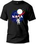 Imagem de Camiseta Adulto Nasa Astronauta Masculina Tecido Premium 100% Algodão Manga Curta Fresquinha