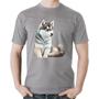 Imagem de Camiseta Algodão Cachorro Husky Siberiano - Foca na Moda