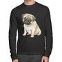 Imagem de Camiseta Algodão Cachorro Pug Manga Longa - Foca na Moda