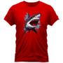 Imagem de Camiseta Algodão Gola Redonda Feminino Masculino Manga Curta Estampada Shark Colors