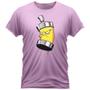 Imagem de Camiseta Algodão Gola Redonda Feminino Masculino Manga Curta Estampada Spray Face