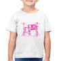 Imagem de Camiseta Algodão Infantil Bateria Música (rosa) - Foca na Moda