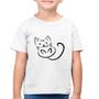 Imagem de Camiseta Algodão Infantil Gatinho Traços - Foca na Moda