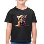 Imagem de Camiseta Algodão Infantil Gato Jedi - Foca na Moda