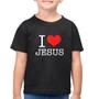 Imagem de Camiseta Algodão Infantil I Love Jesus - Foca na Moda