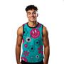 Imagem de Camiseta Algodão Regata Verão Estilo Moda Praia Emojis Flores Cartoon Happy 580