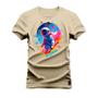 Imagem de Camiseta Astronauta Cósmico Plus Size Forma Grande 30.1 Penteada Estampada