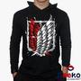 Imagem de Camiseta Attack On Titan Manga Longa com Capuz 100% Algodão Shingeki No Kyojin Anime Geeko