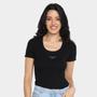 Imagem de Camiseta Baby Look Ellus Canelada Hotfix Feminina