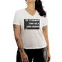 Imagem de Camiseta Baby Look Feminina Luma Ventura Frase Nao Sou Obrigada Branca