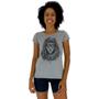 Camiseta Babylook Feminina MXD Conceito Leão Estiloso Imagem de Camiseta Babylook Feminina MXD Conceito Leão Estiloso