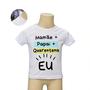 Imagem de Camiseta Bebê Manga Curta Estampado Mamãe e papai