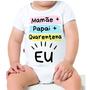 Imagem de Camiseta Bebê Manga Curta Estampado Mamãe e papai