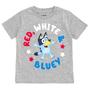 Imagem de Camiseta Bluey 4 de julho Little Boy Girl Kids Grey Tamanho 4