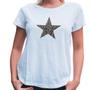 Imagem de Camiseta blusa baby look feminina Estrela manga Exclusivo