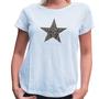 Imagem de Camiseta blusa babylook feminina Estrela manga curta Moda Casual