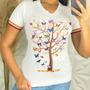 Imagem de Camiseta Blusa Camisa T Shirt Feminina Estampa Arvore de Borboletas