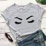 Imagem de Camiseta Blusa Feminina Cílios e Sobrancelha Make Up