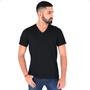 Imagem de Camiseta Blusa Masculina Lisa Gola V Básica Algodão Gostoso Trabalho Uniforme Tradicional Linha Premium