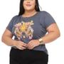 Imagem de Camiseta Blusa Tshirt Feminina Cinza Plus Size Viscolycra GG Veste 48 á 54 Moda Curve