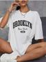 Imagem de Camiseta Branca Feminina Oversize Com Estampa Brooklyn 1898 com Qualidade