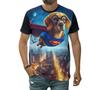 Imagem de Camiseta Cachorro Super-herói Personagem Com Óculos E Capa