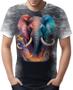 Imagem de Camiseta Camisa Estampada Elefante Fogo Ilustração Moda 4