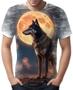 Imagem de Camiseta Camisa Estampada Steampunk Lobo Matilha Lua HD 2