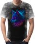 Imagem de Camiseta Camisa Estampada T-shirt Face Lobo Neon Canino 3