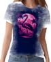 Imagem de Camiseta Camisa Estampada T-shirt Flamingo Ave Cor Rosa 1