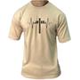 Imagem de Camiseta camisa masculina jesus cristo Cruz gospel caqui