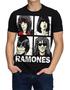 Imagem de Camiseta Camisa Ramones Skull Banda Rock Masculina Preta