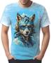 Imagem de Camiseta Camisa Tshirt Animais Óculos Lobo Fone Moderno 1