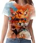 Imagem de Camiseta Camisa Tshirt Animais Óculos Raposa Moderna 4