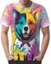 Imagem de Camiseta Camisa Tshirt Estampa Cachorro Pop Art Colorido 