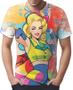 Imagem de Camiseta Camisa Tshirt Estampa Mu.lher Loira Pop Art Moda 9