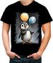 Imagem de Camiseta Colorida Bebê Pinguim com Balões Crianças 8