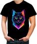 Imagem de Camiseta Colorida de Gatinho Colorido Neon Vetor 12