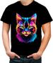 Imagem de Camiseta Colorida de Gatinho Colorido Neon Vetor 9