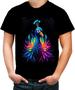 Imagem de Camiseta Colorida de Pavão Colorido Neon Vetor 11