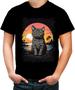 Imagem de Camiseta Colorida Gatinho no Pôrdo Sol Sunset 1